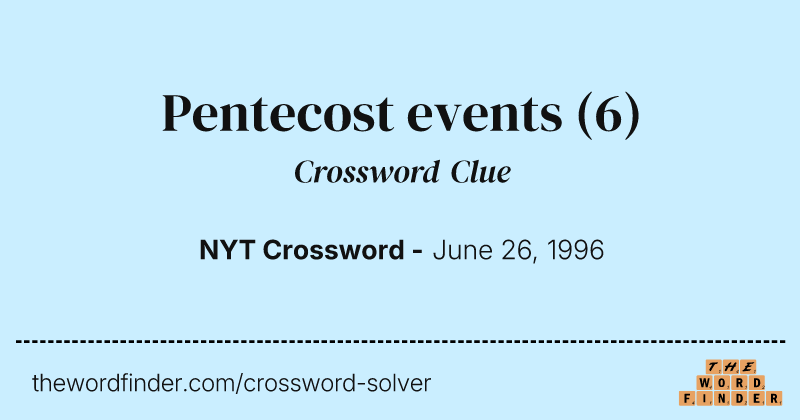 Pentecost events crossword clue image