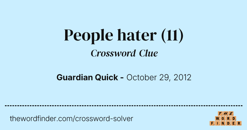 People hater crossword clue image