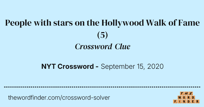 People with stars on the Hollywood Walk of Fame crossword clue image