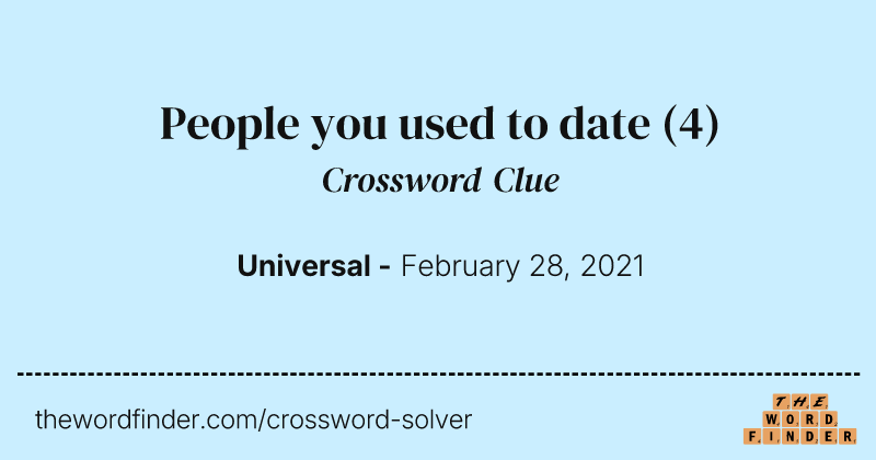 People you used to date crossword clue image