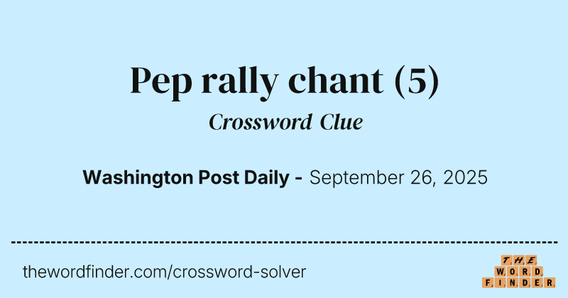 Pep rally chant crossword clue image