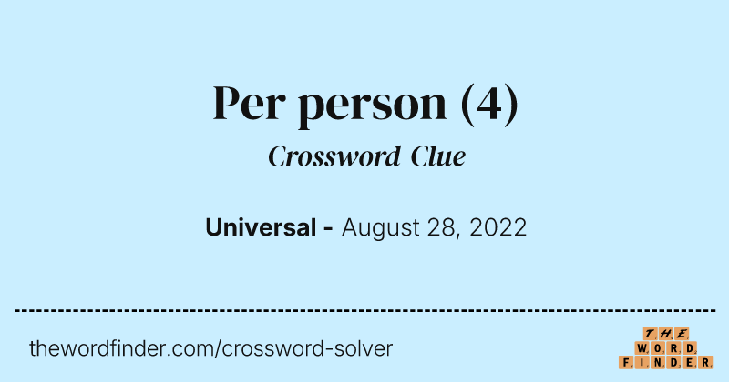 Per person crossword clue image