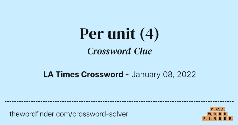 Per unit crossword clue image