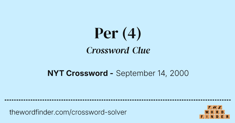 Per crossword clue image