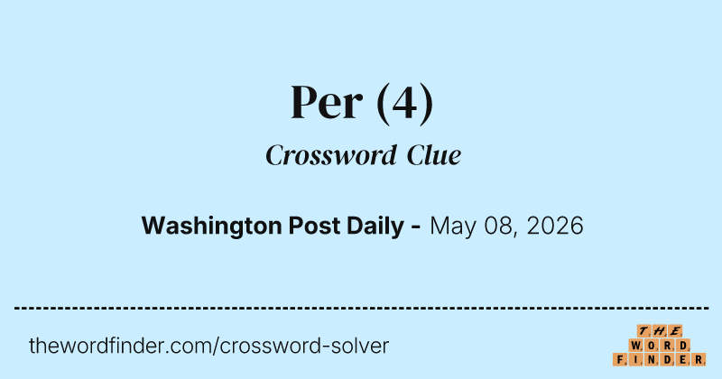 Per crossword clue image
