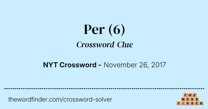 Per crossword clue image