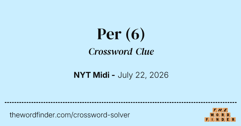 Per crossword clue image