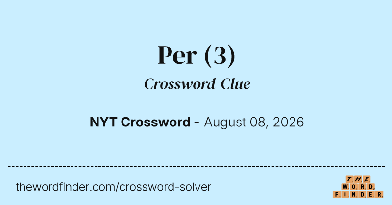 Per crossword clue image