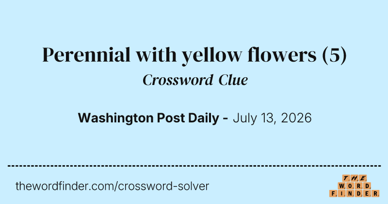 Perennial with yellow flowers crossword clue image