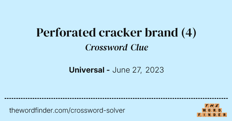 Perforated cracker brand crossword clue image