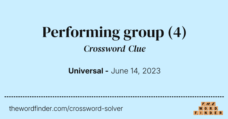 Performing group crossword clue image