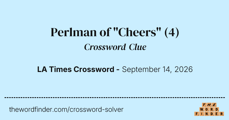 Perlman of "Cheers" crossword clue image