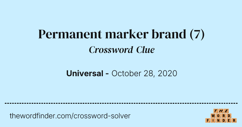 Permanent marker brand crossword clue image