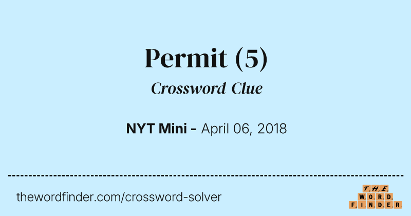 Permit crossword clue image