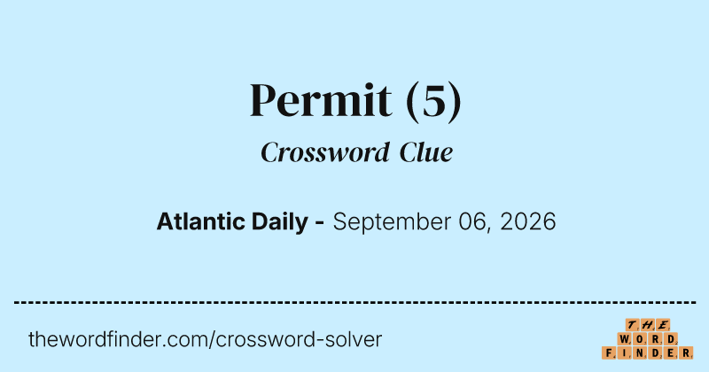 Permit crossword clue image