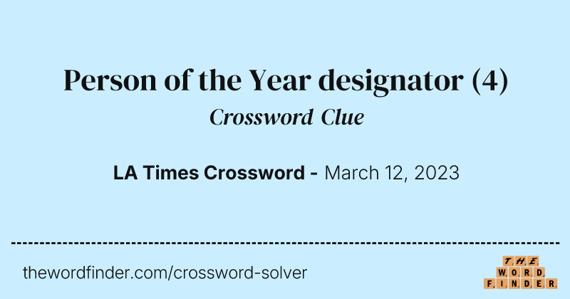 Person of the Year designator crossword clue image