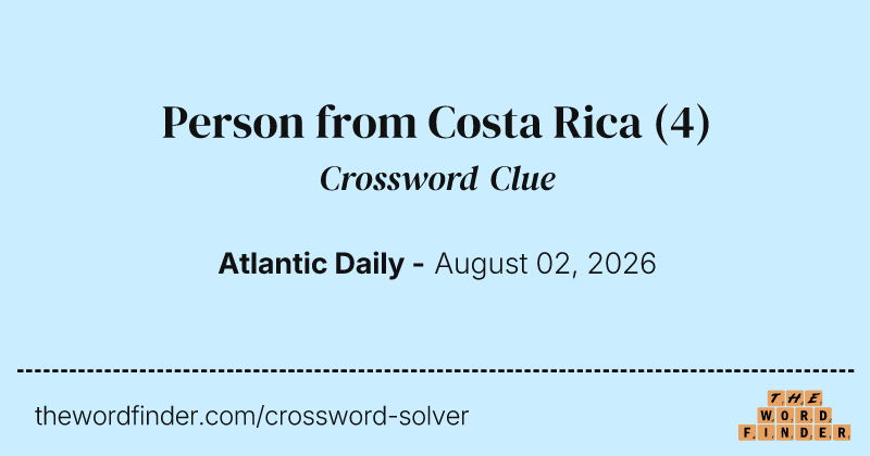 Person from Costa Rica crossword clue image