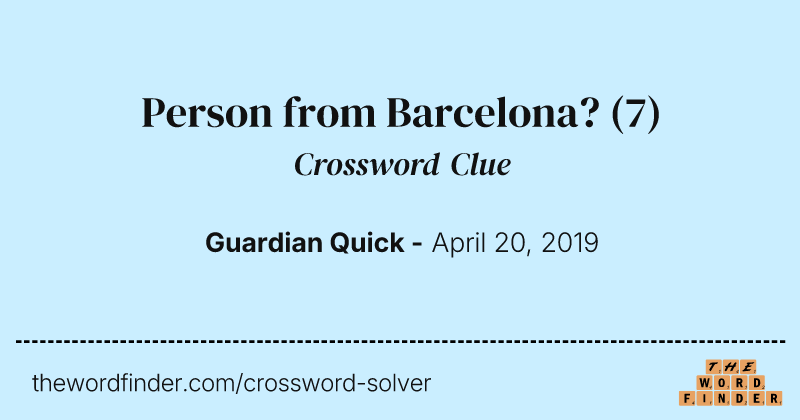 Person from Barcelona? crossword clue image