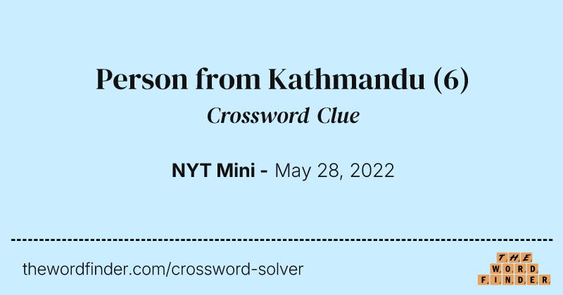 Person from Kathmandu crossword clue image