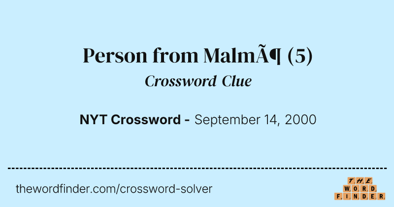 Person from Malmö crossword clue image