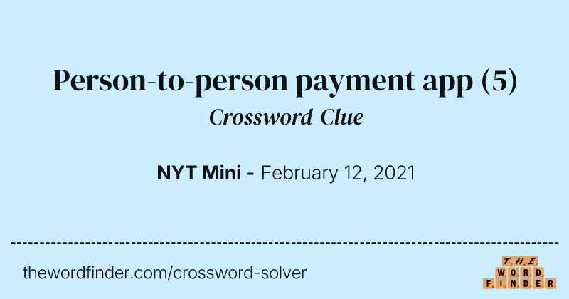 Person-to-person payment app crossword clue image