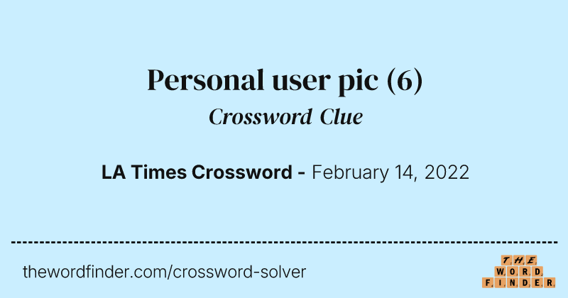 Personal user pic crossword clue image