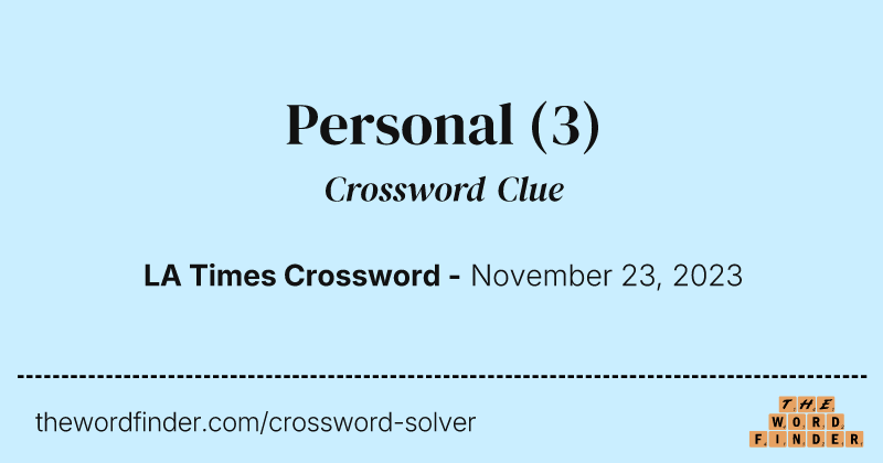 Personal crossword clue image
