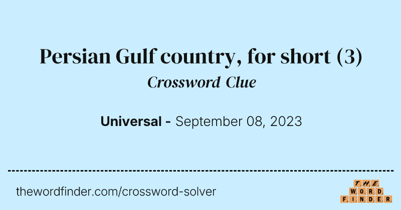 Persian Gulf country, for short crossword clue image