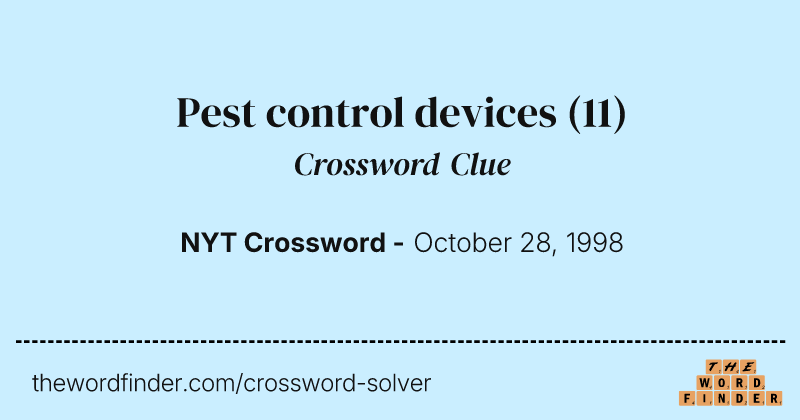 Pest control devices crossword clue image