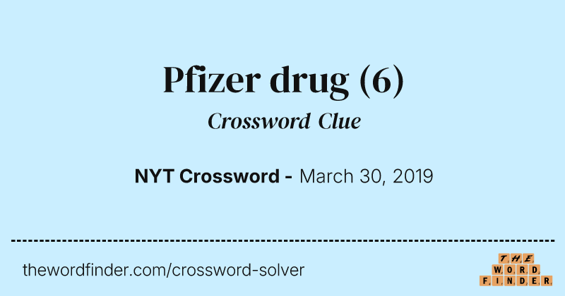 Pfizer drug crossword clue image
