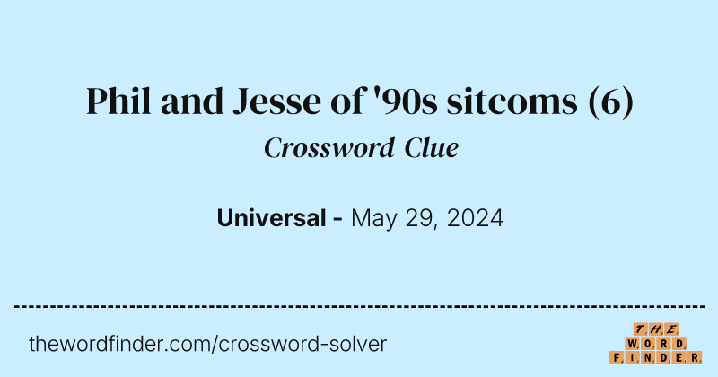 Phil and Jesse of '90s sitcoms crossword clue image