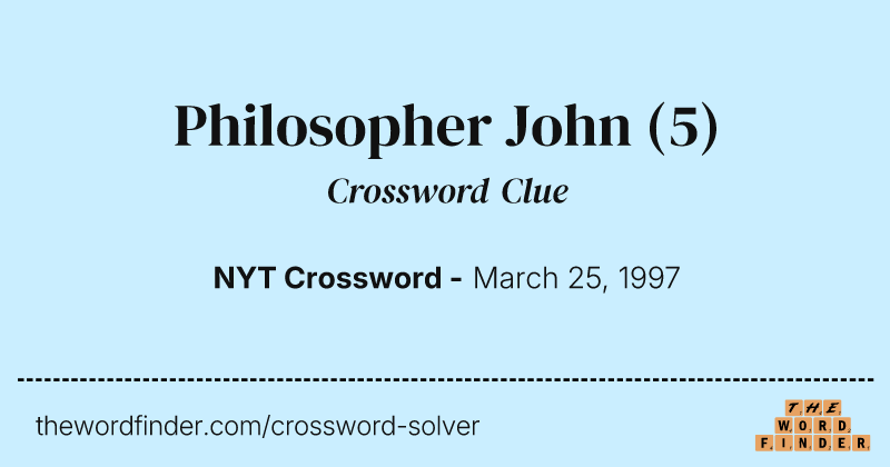 Philosopher John crossword clue image