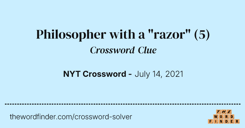Philosopher with a "razor" crossword clue image