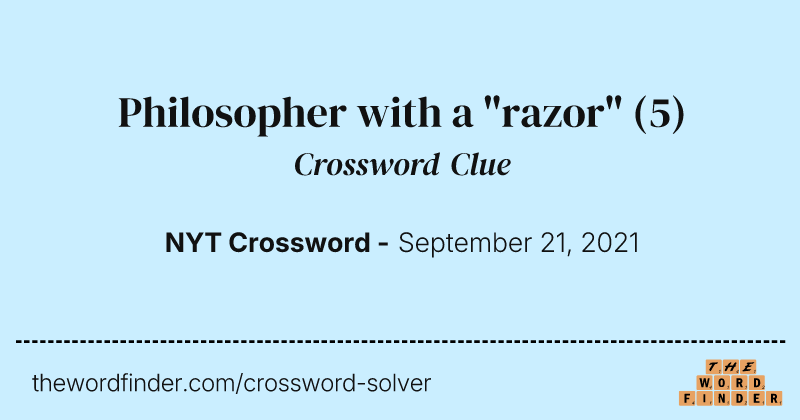 Philosopher with a "razor" crossword clue image