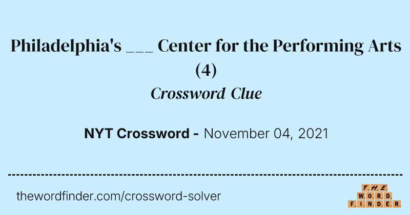 Philadelphia's ___ Center for the Performing Arts crossword clue image