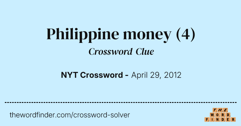 Philippine money crossword clue image