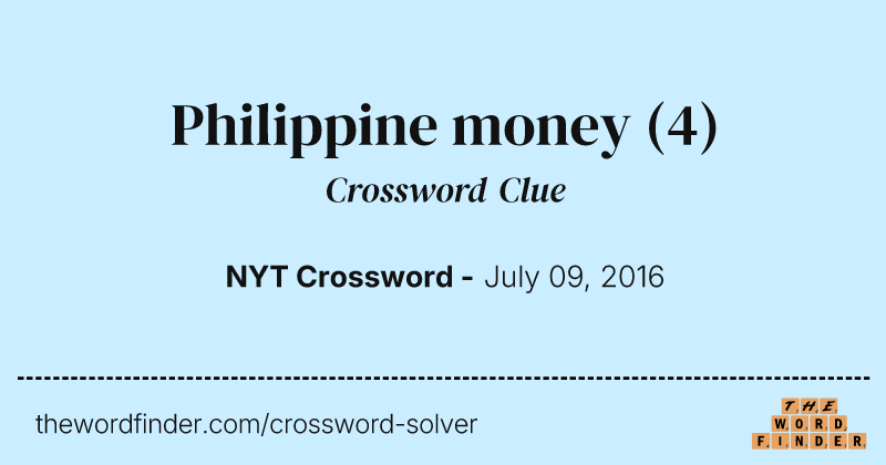 Philippine money crossword clue image