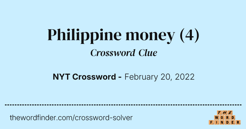 Philippine money crossword clue image