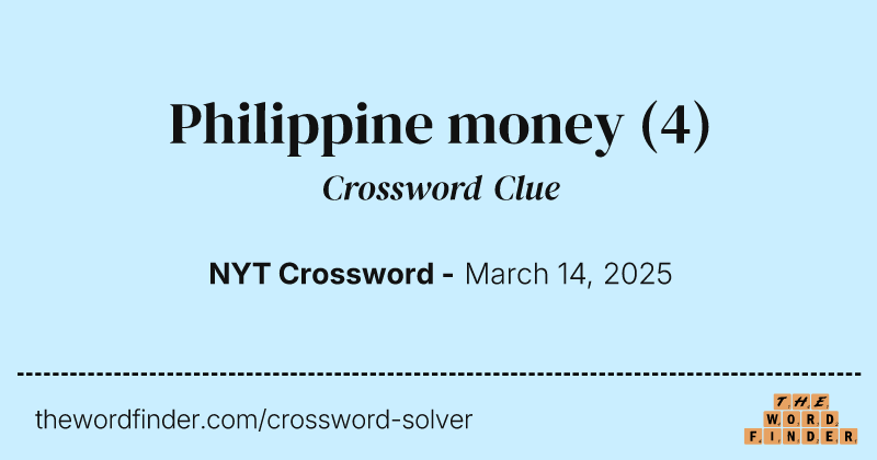 Philippine money crossword clue image