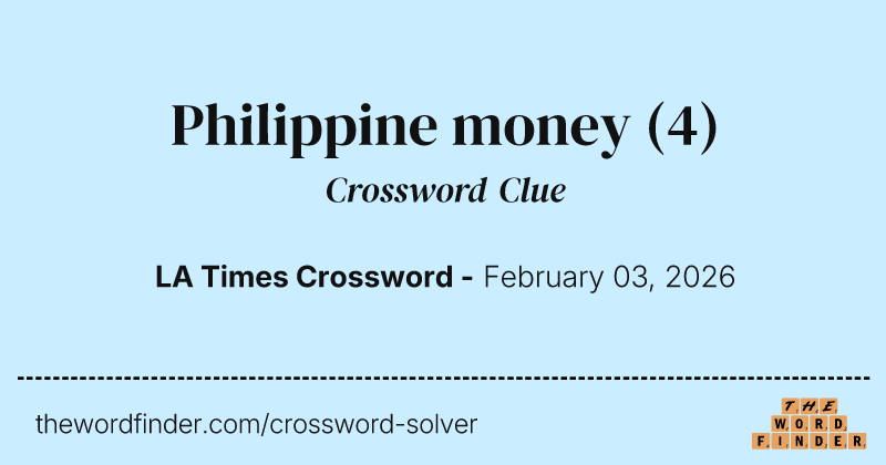 Philippine money crossword clue image