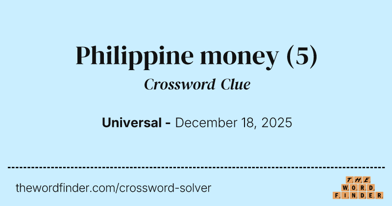 Philippine money crossword clue image