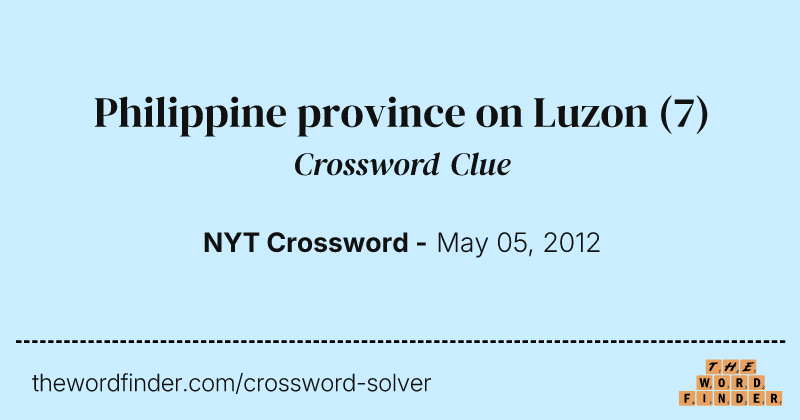 Philippine province on Luzon crossword clue image
