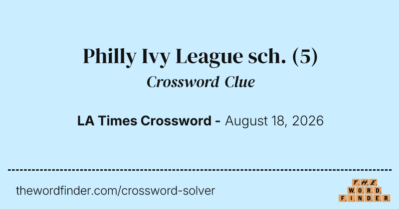 Philly Ivy League sch. crossword clue image