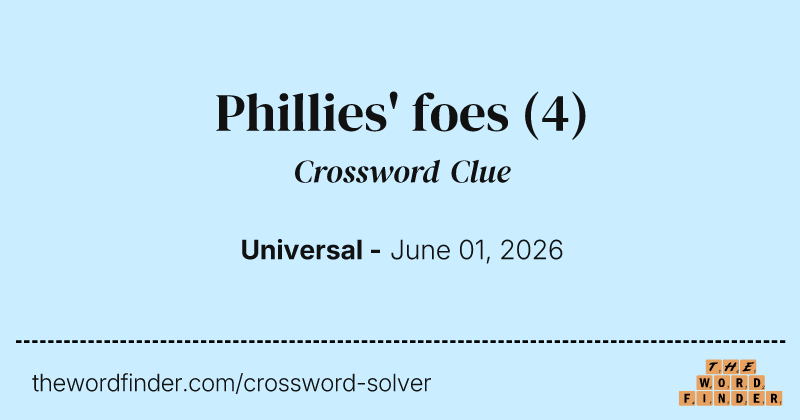 Phillies' foes crossword clue image