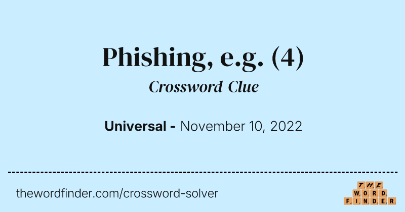 Phishing, e.g. crossword clue image