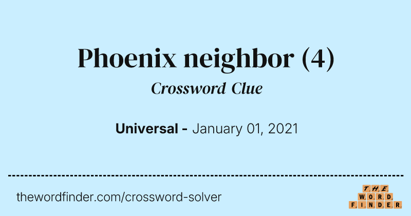 Phoenix neighbor crossword clue image