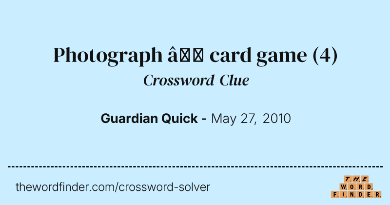 Photograph — card game crossword clue image