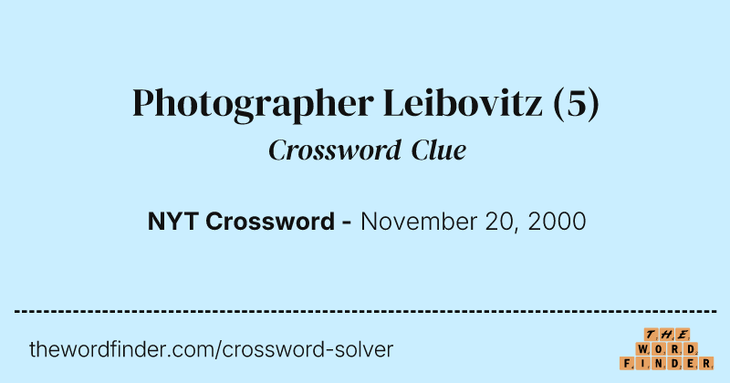 Photographer Leibovitz crossword clue image