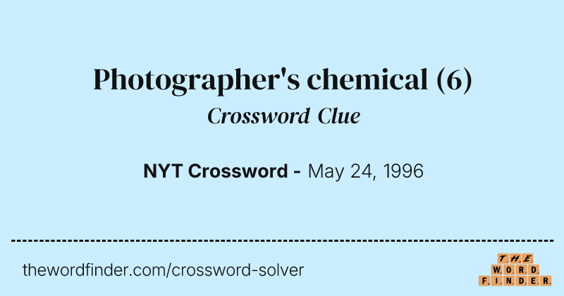 Photographer's chemical crossword clue image