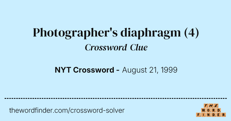 Photographer's diaphragm crossword clue image